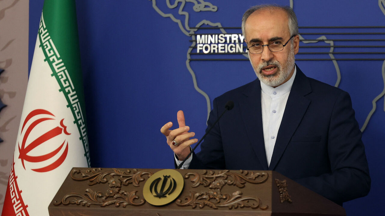 Iran's Ministry of Foreign Affairs spokesman Nasser Kanani speaks during a press conference in the capital Tehran on December 5, 2022. (Photo by ATTA KENARE / AFP) (Photo by ATTA KENARE/AFP via Getty Images)