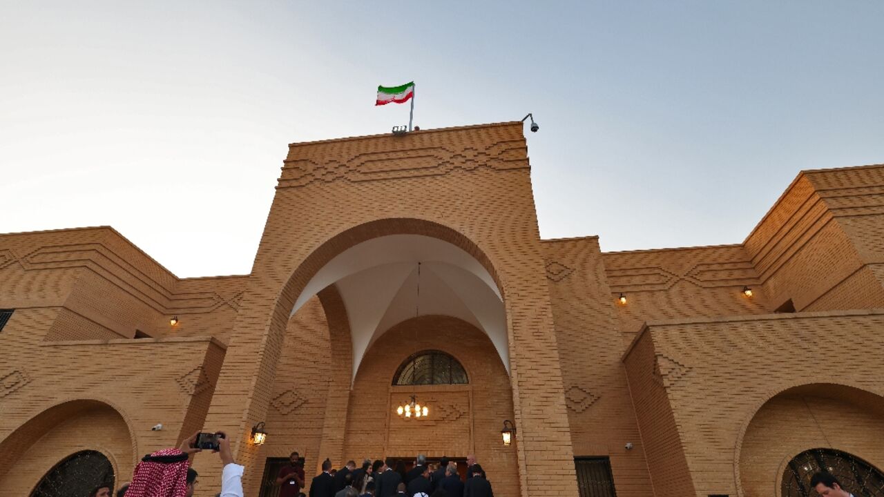Foreign diplomatic delegations attend the official reopening ceremony of the Iranian embassy in Riyadh, on June 6, 2023