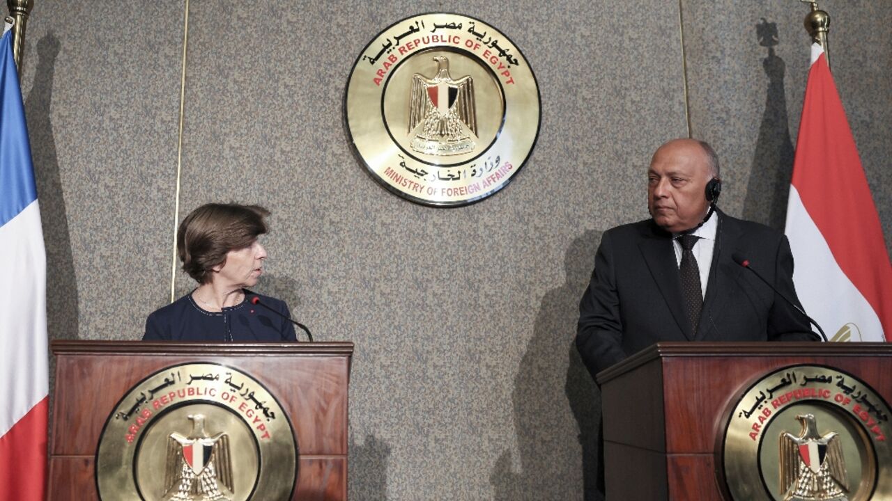 French Foreign Minister Catherine Colonna and her Egyptian counterpart Sameh Shoukry both called for aid to be delivered to the Gaza Strip