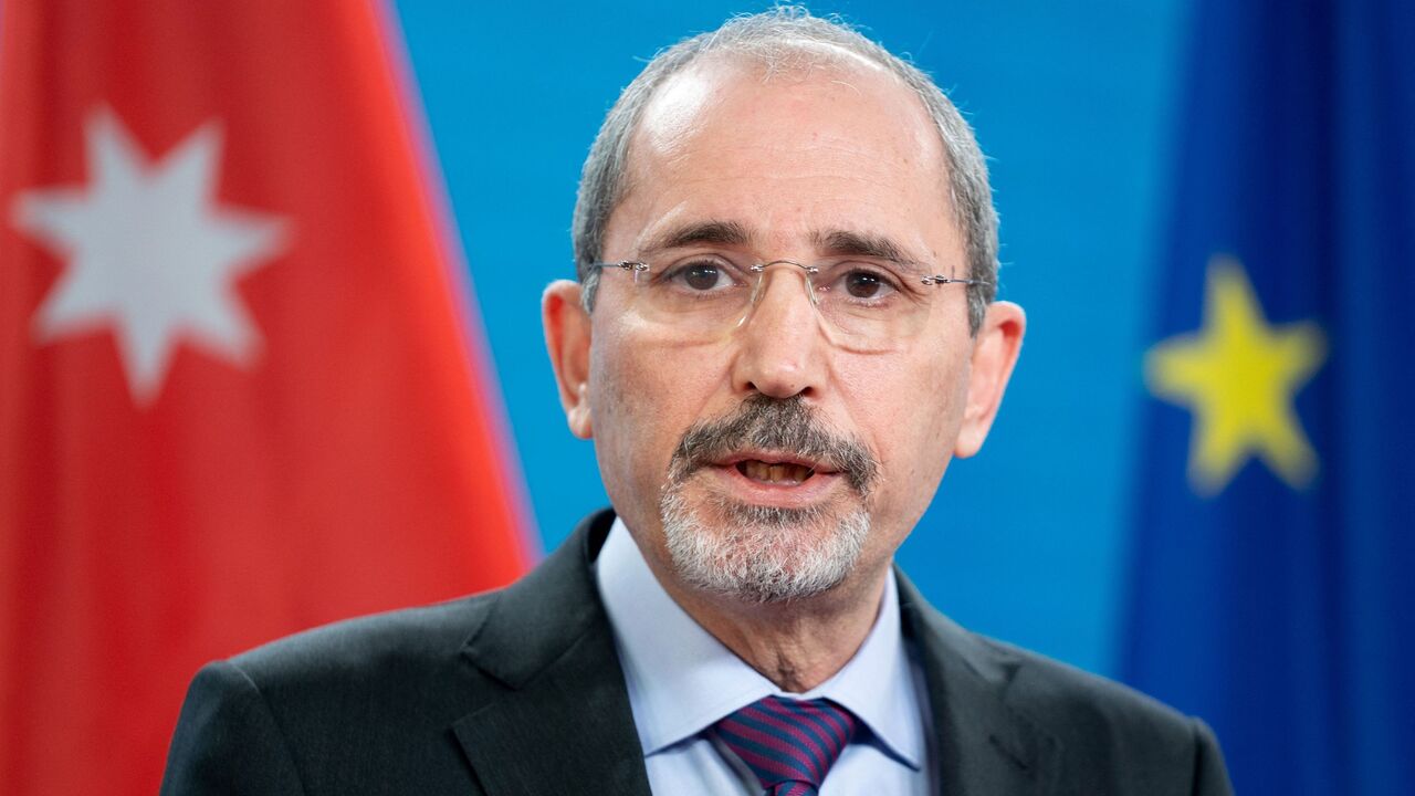 Jordan's Foreign Minister Ayman Safadi gives a joint press conference with his German counterpart following talks at the Foreign Ministry in Berlin on March 10, 2021. 