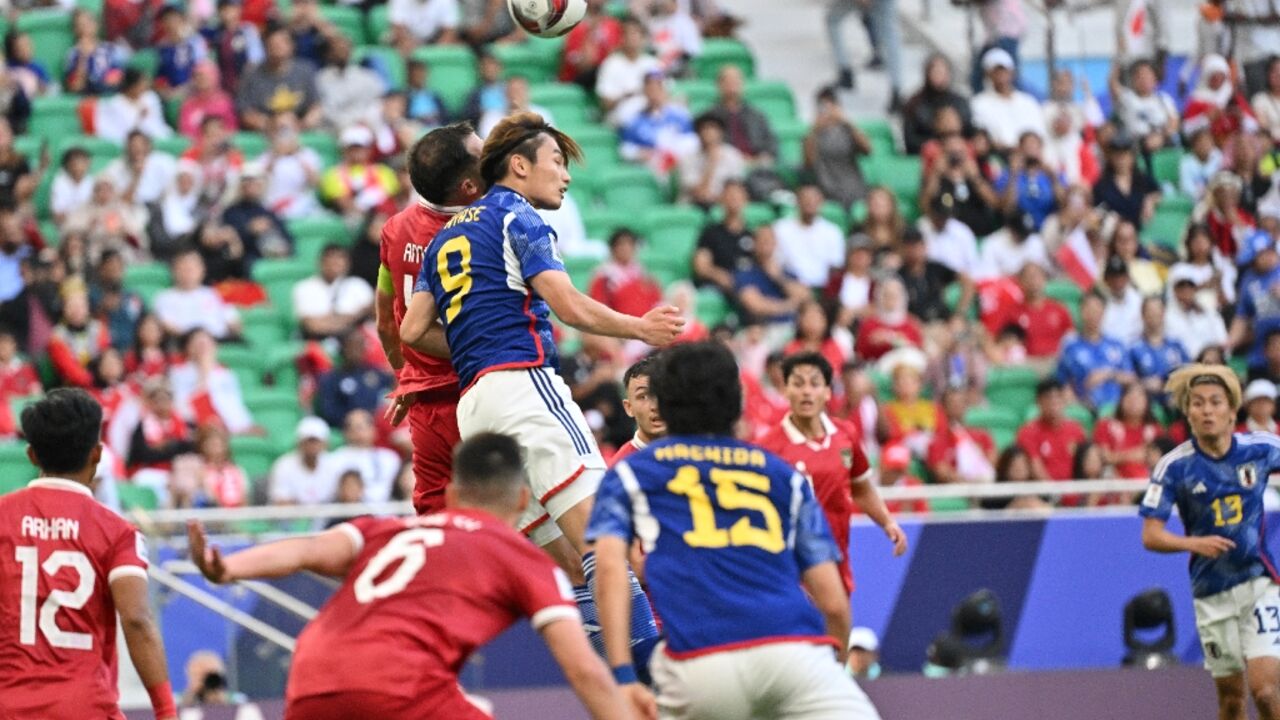 Japan forward Ayase Ueda scored twice