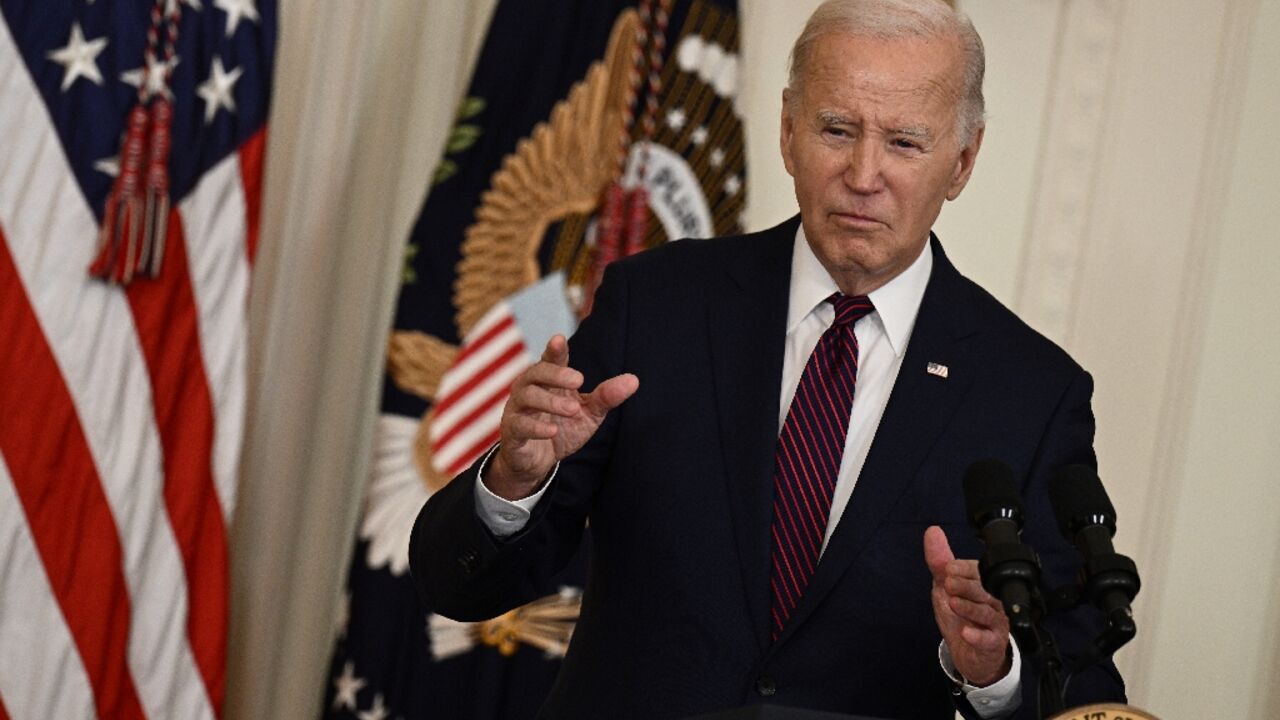 President Joe Biden spoke about the Gaza conflict after addressing a conference of US mayors at the White House 