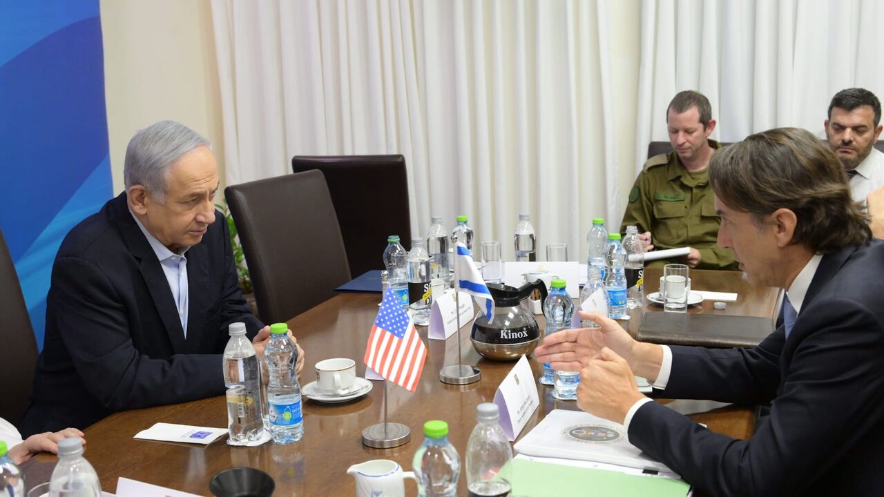 Israeli Prime Minister Benjamin Netanyahu meets with US envoy Amos Hochstein, Tel Aviv, Israel, Jan. 4, 2024.