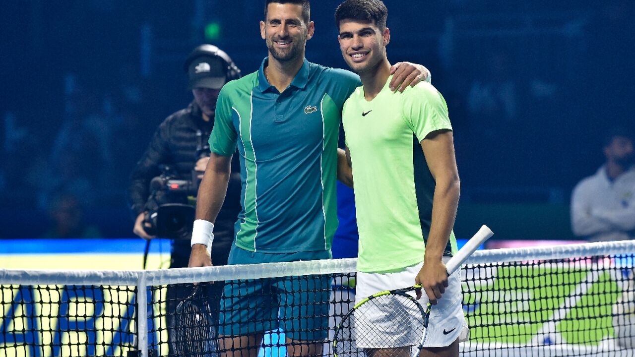 Novak Djokovic and Carlos Alcaraz met in an exhibition match in Riyadh in December