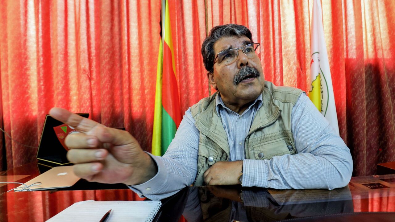 Salih Muslim, the diplomatic relations official for the Kurdish Movement for a Democratic Society, and the former co-chairman of the main Kurdish leftist Democratic Union Party (PYD), speaks during an interview in his office on August 2, 2018. 