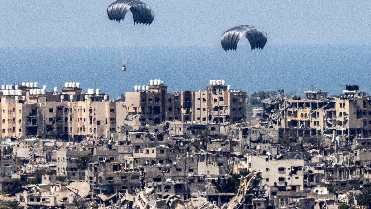 The US said airdrops were 'one of the many ways that we are helping to provide desperately needed aid to Palestinians in Gaza'