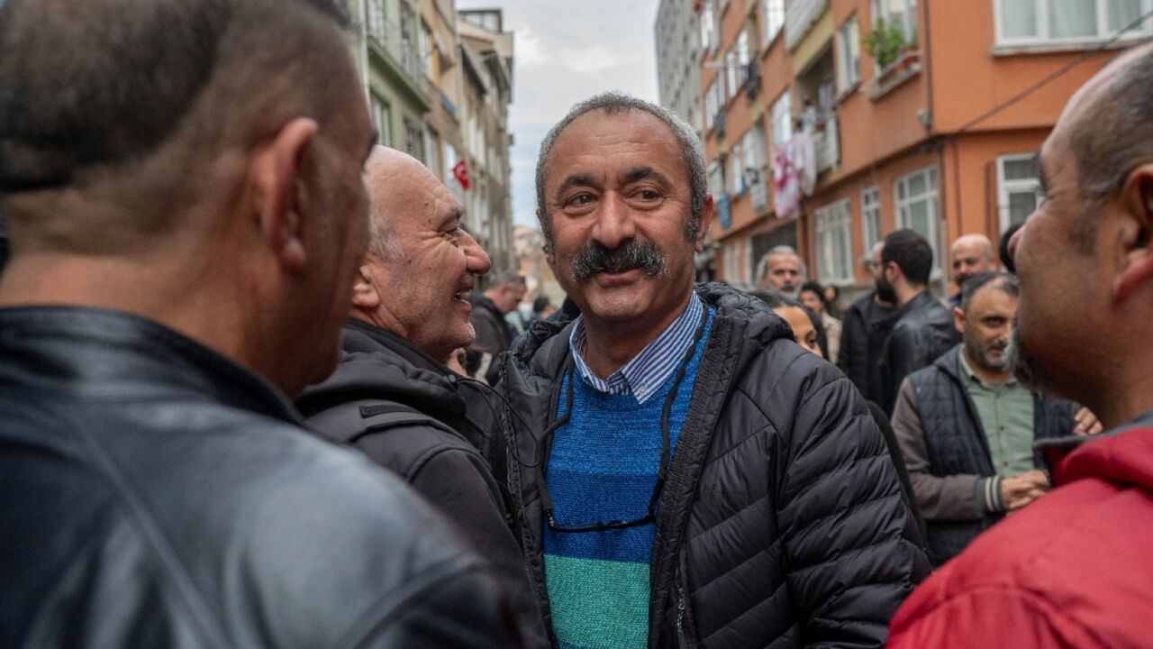 Fatih Macoglu on the campaign trail in the Kadikoy district of Istanbul