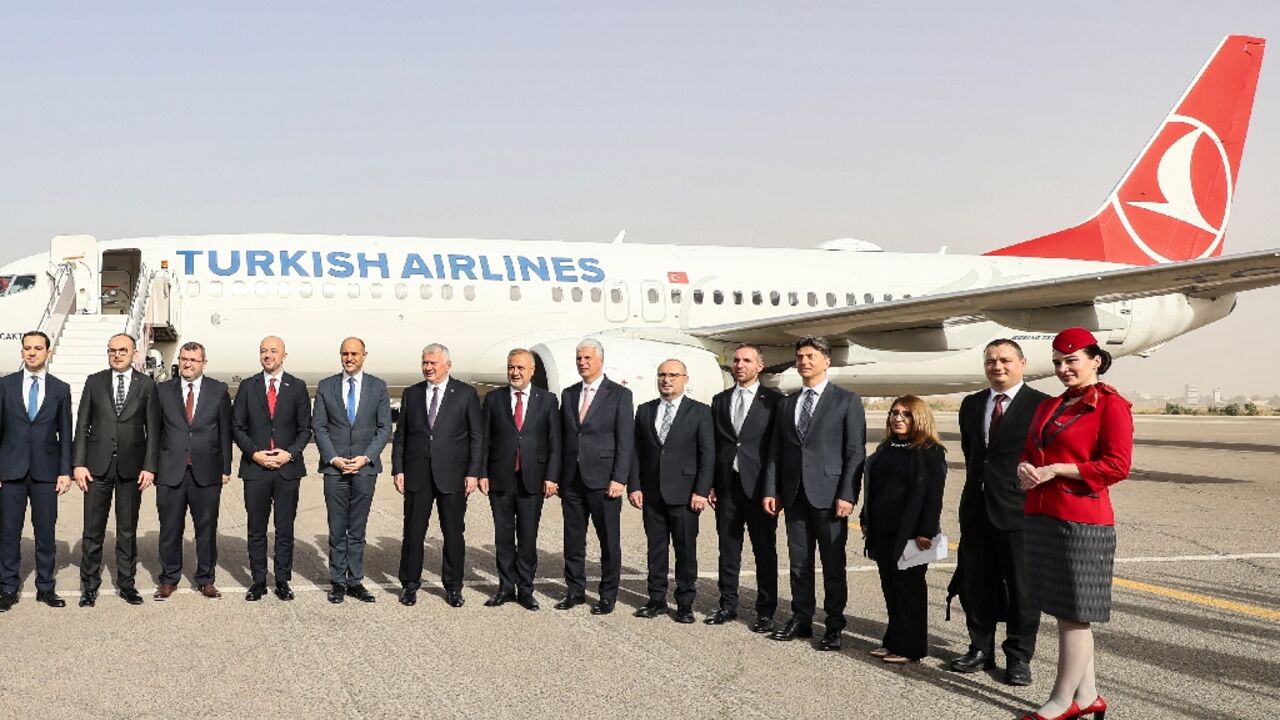 Libyan and Turkish officials were on hand to welcome the return of Turkish Airlines to Libya