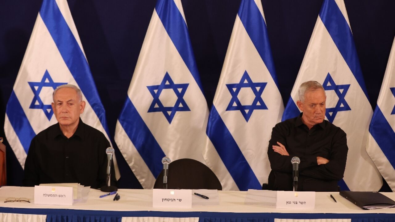 Benjamin Netanyahu and Benny Gantz are in Israel's war cabinet together, but are deep political rivals