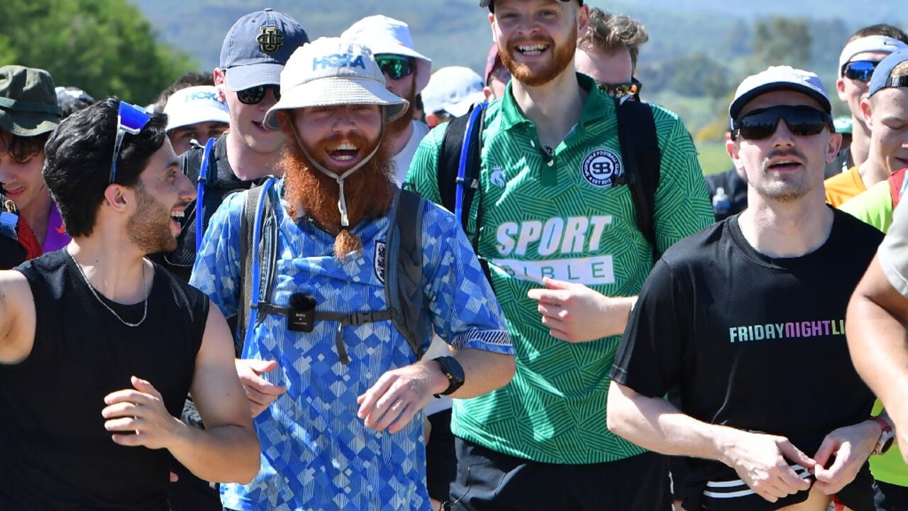 For the final leg of his run Cook was joined by supporters