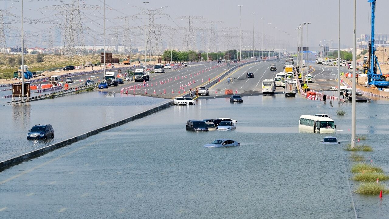 Persistently flooded roads have slowed Dubai's recovery from the storms