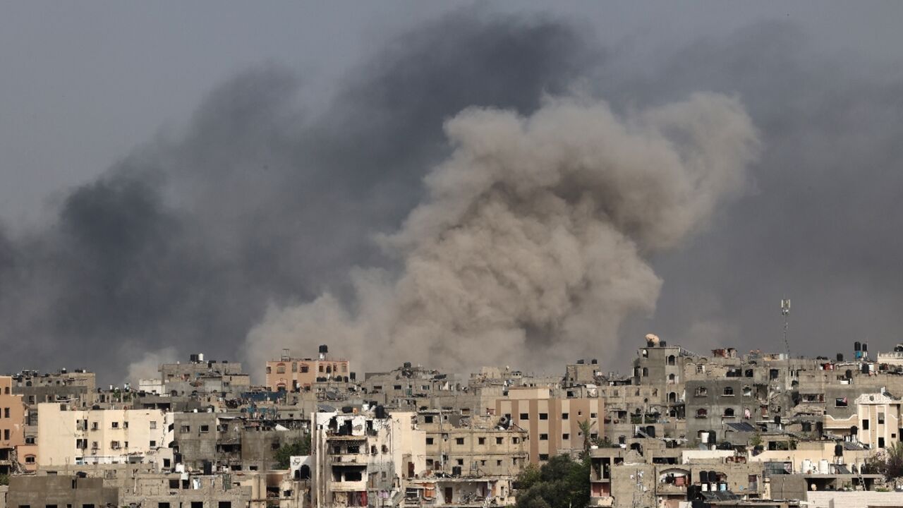 Smoke billows after an Israeli strike on Jabalia camp the northern Gaza Strip