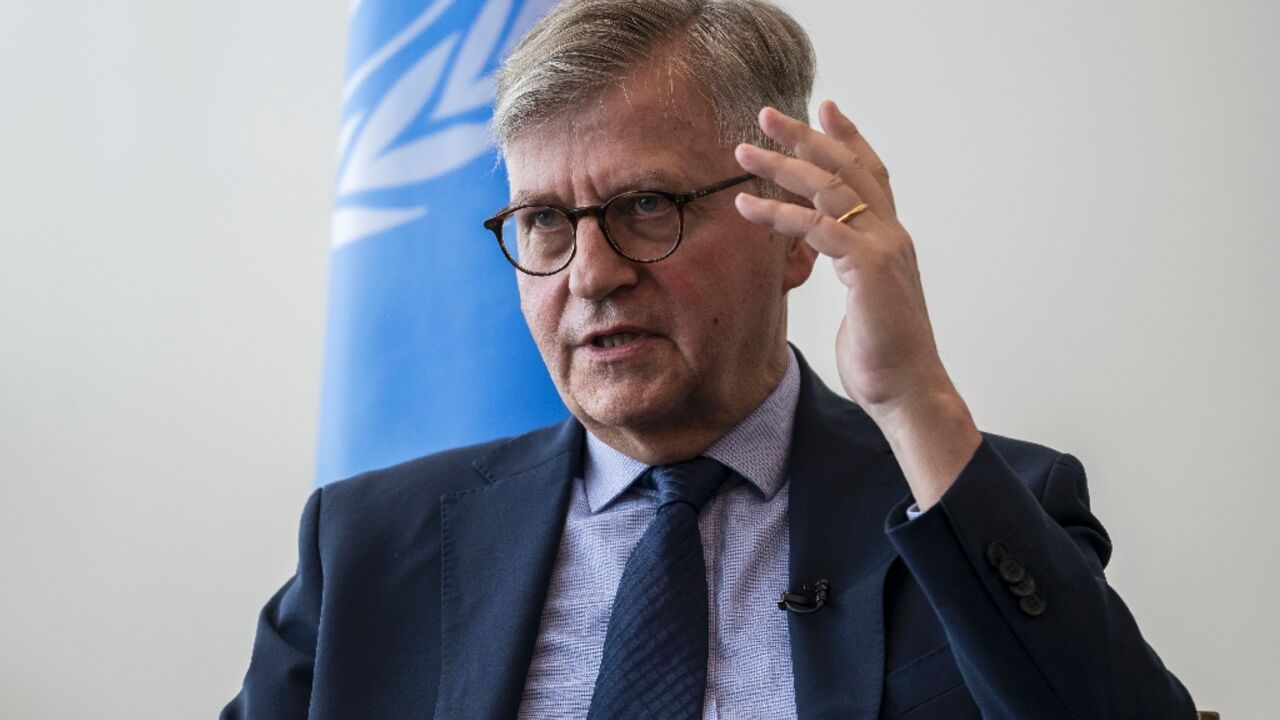 United Nations Under Secretary-General for Peace Operations Jean-Pierre Lacroix speaks to AFP at UN headquarters in New York City on May 21, 2024
