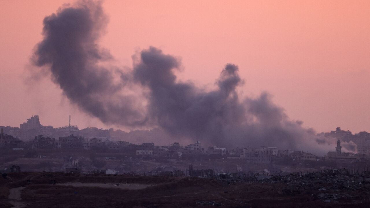 Smoke billows over Gaza after Israeli bombardment on May 28, 2024