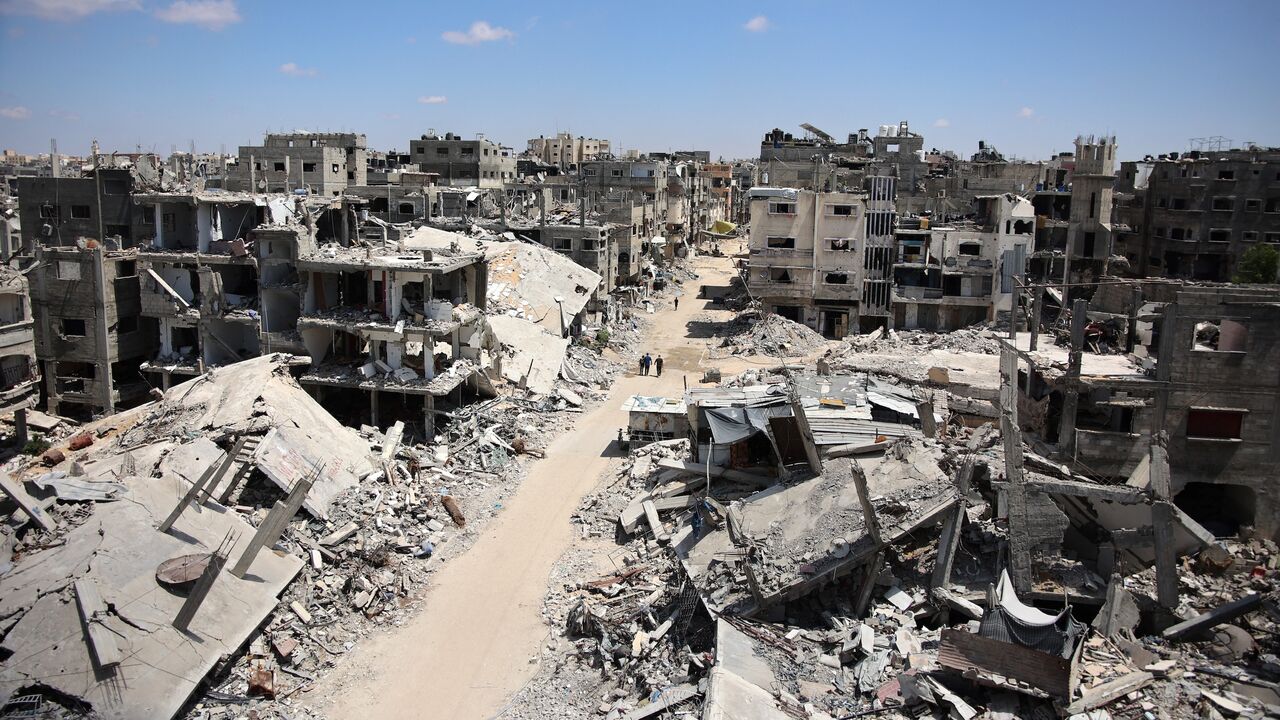 A view of the destruction by the Israeli military of Beit Lahia, in the northern Gaza Strip on July 29, 2024, amid the ongoing conflict between Israel and the Palestinian Hamas militant group.