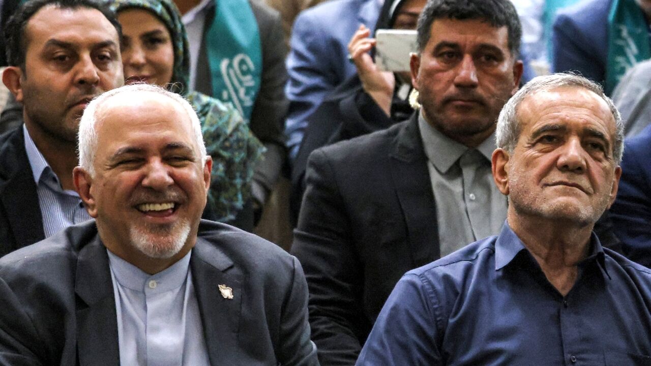 The architect of Iran's 2015 nuclear deal with major powers, Mohammad Javad Zarif, is seen alongside president-elect Masoud Pezeshkian last month
