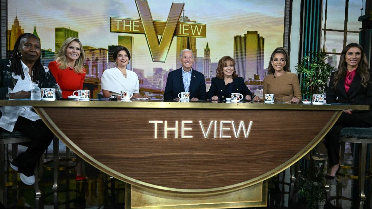 Biden was interviewed in New York by "The View"'s all-women panel, which features comedians Whoopi Goldberg and Joy Behar