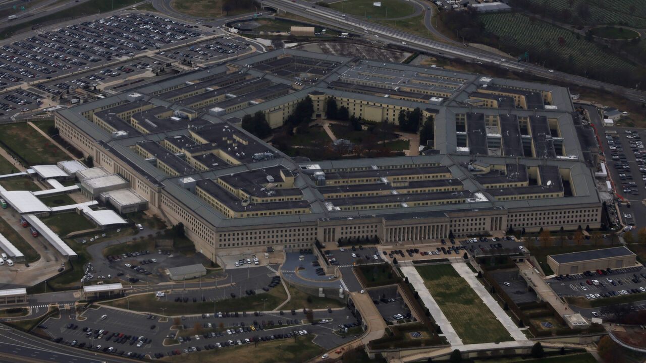 ARLINGTON, VIRGINIA - NOVEMBER 29: The Pentagon is seen from a flight taking off from Ronald Reagan Washington National Airport on November 29, 2022 in Arlington, Virginia. The Pentagon is the headquarters of the U.S. Department of Defense and the world’s largest office building. (Photo by Alex Wong/Getty Images)