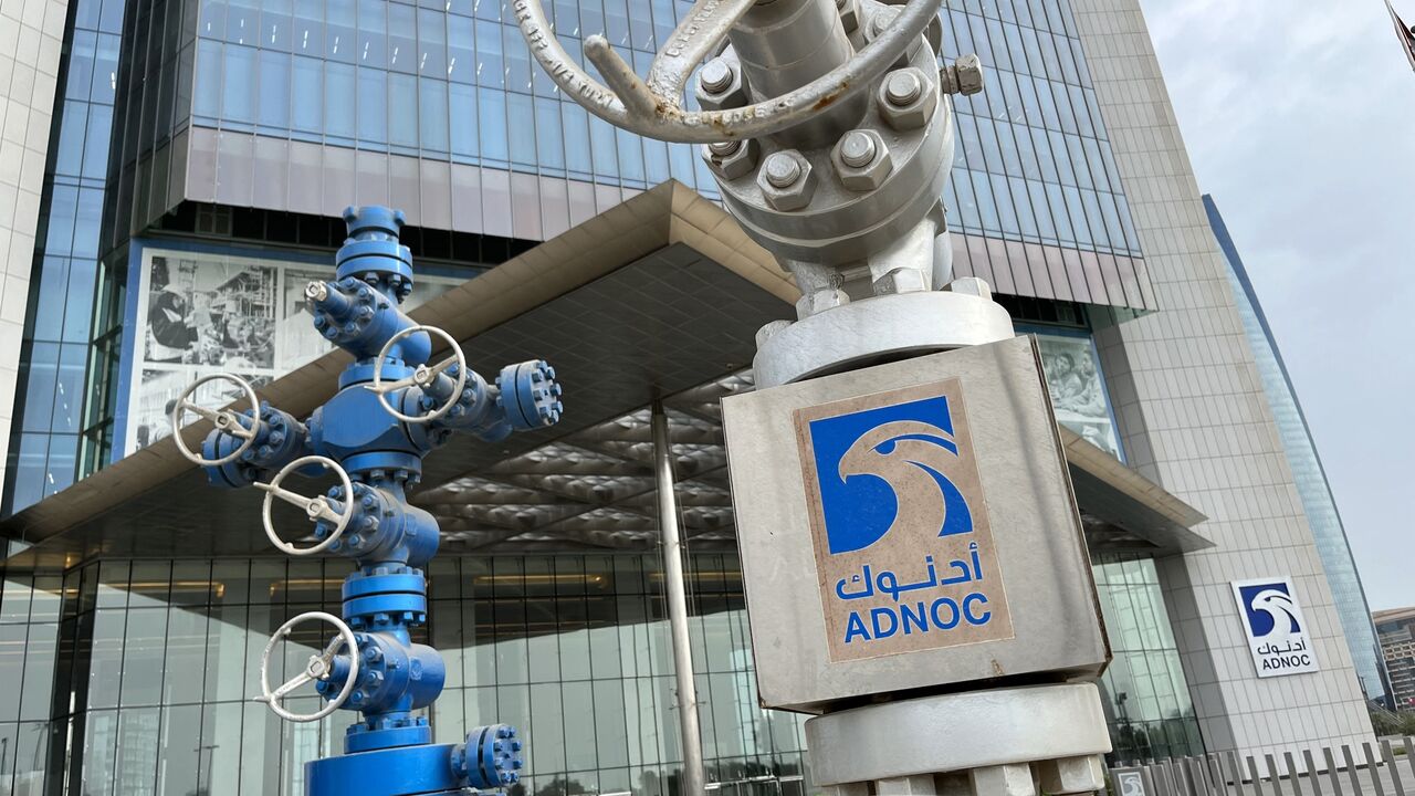 A picture shows the headquarters of UAE's state oil company ADNOC in Dubai on July 27, 2022. 