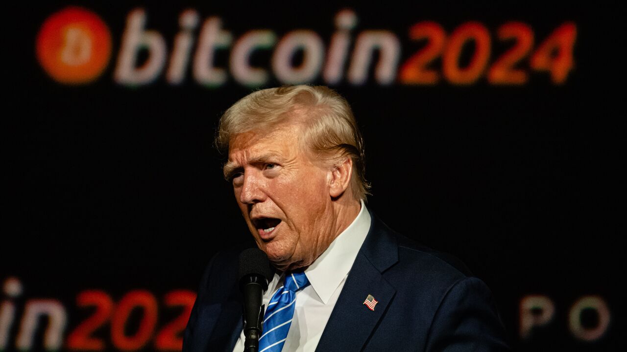 Republican presidential candidate Donald Trump gives a keynote speech on the third day of the Bitcoin 2024 conference at Music City Center, Nashville, Tennessee, July 27, 2024.