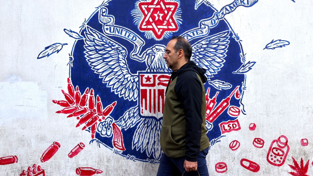 The former US embassy in Tehran is now a museum know as the "Den of Spies" and is covered in anti-US and anti-Israel graffiti