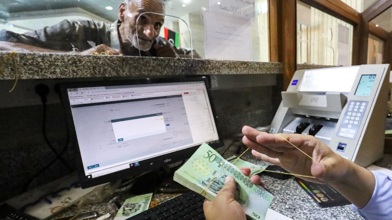 A bank in the Libyan city of Misrata -- Libyans are increasingly turning to cashless solutions