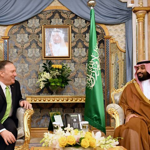 US Secretary of State Mike Pompeo (L) takes part in a meeting with Saudi Arabia's Crown Prince Mohammed bin Salman in Jeddah, Saudi Arabia, on September 18, 2019. (Photo credit should read MANDEL NGAN/AFP via Getty Images)