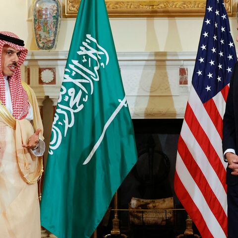 US Secretary of State Antony Blinken and Saudi Arabia's Foreign Minister Prince Faisal bin Farhan Al Saud.