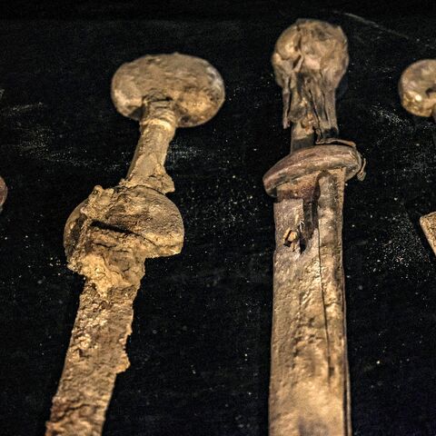 The weapons were well preserved with their iron blades, sheaths and handles still intact