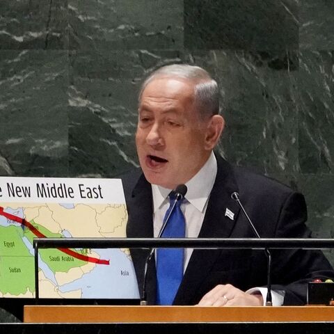 Israeli Prime Minister Benjamin Netanyahu addresses the 78th United Nations General Assembly at UN headquarters in New York City on September 22, 2023. Netanyahu called for arch-enemy Iran to face a "credible" threat of nuclear attack to stop the clerical state from obtaining an atom bomb. "Above all -- above all -- Iran must face a credible nuclear threat. As long as I'm prime minister of Israel, I will do everything in my power to prevent Iran from getting nuclear weapons," Netanyahu told the assembly (Ph