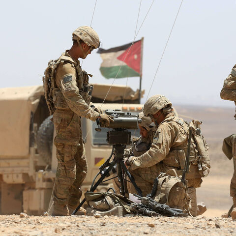 US soldiers participate in the annual military exercises known as "Eager Lion", near Maan some 200 kilometres south of the capital Amman on May 17, 2017.