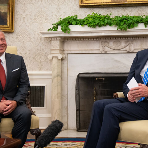 US President Joe Biden meets with King Abdullah II of Jordan in the Oval Office of the White House on July 19, 2021 in Washington, DC. 