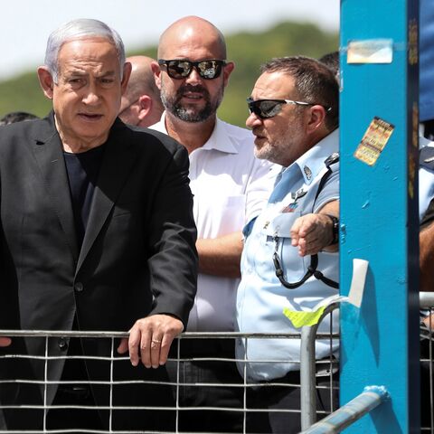 Israeli Prime Minister Benjamin Netanyahu visits the site where dozens were killed in crush at a religious festival, Mount Meron, April 30, 2021.