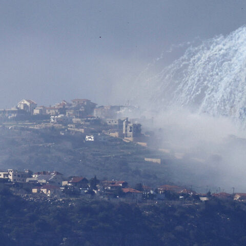 A picture taken from northern Israel, along the border with southern Lebanon on March 4, 2024, shows smoke billowing following Israeli bombardment on the Lebanese village of Markaba. (Photo by Jalaa MAREY / AFP) (Photo by JALAA MAREY/AFP via Getty Images