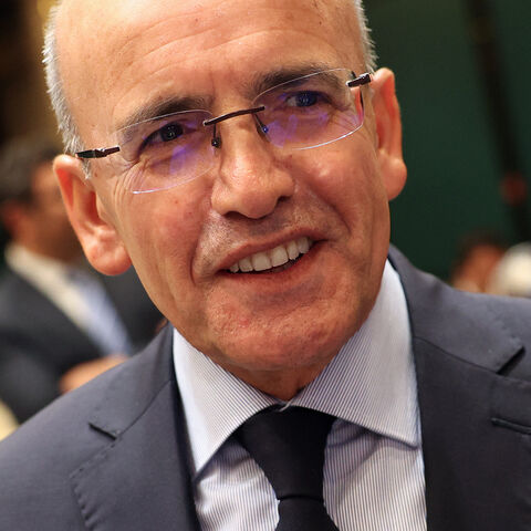 Turkish Treasury and Finance Minister Mehmet Simsek looks on before the press conference following the cabinet meeting held at the Presidential Complex in Ankara on August 21, 2023. (Photo by Adem ALTAN / AFP) (Photo by ADEM ALTAN/AFP via Getty Images)