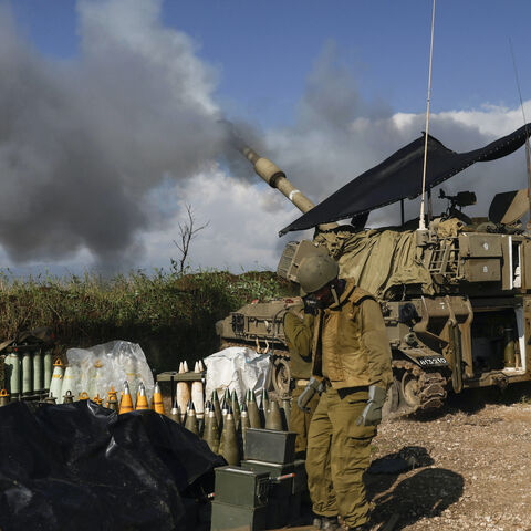 An Israeli self-propelled artillery howitzer shells southern Lebanon from a position in the Upper Galilee in northern Israel on Jan. 4, 2024. 