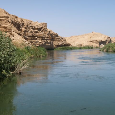 The Euphrates river near Dura Europos (Tell Salhiye), Syria. Iraq is just several miles downstream.