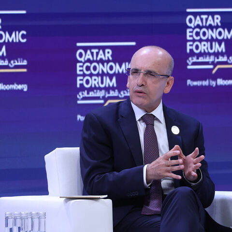 Turkey's Finance Minister Mehmet Simsek speaks during a breakout session on Creating Competitive Economies at the Qatar Economic Forum in Doha on May 15, 2024. (Photo by KARIM JAAFAR / AFP) (Photo by KARIM JAAFAR/AFP via Getty Images)