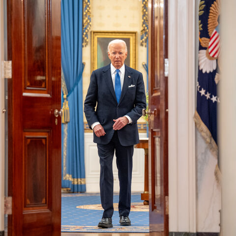 WASHINGTON, DC - JULY 1: U.S. President Joe Biden arrives for a news conference following the Supreme Court's ruling on charges against former President Donald Trump that he sought to subvert the 2020 election, at the White House on July 1, 2024 in Washington, DC. The highest court ruled 6-3 that presidents have some level of immunity from prosecution when operating within their "constitutional authority," but do not have absolute immunity. (Photo by Andrew Harnik/Getty Images)