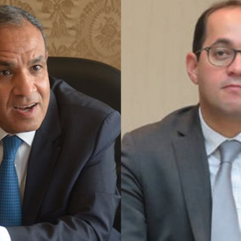 A composite image shows Egypt's new Foreign Minister Badr Abdel-Aty (L) and new Finance Minister Ahmed Kouchouk (R). 