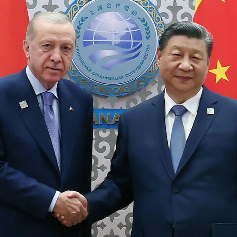 President Recep Tayyip Erdogan, who is in Astana for the 24th Summit of the Council of Heads of State of the Shanghai Cooperation Organization, meets with President Xi Jinping of China, on July 4, 2024.