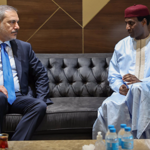 Turkey's Foreign Minister Hakan Fidan meets with Bakary Yaou Sangaré, Minister of Foreign Affairs, Cooperation and Nigeriens Abroad of Niger in Niamey, July 17, 2024.