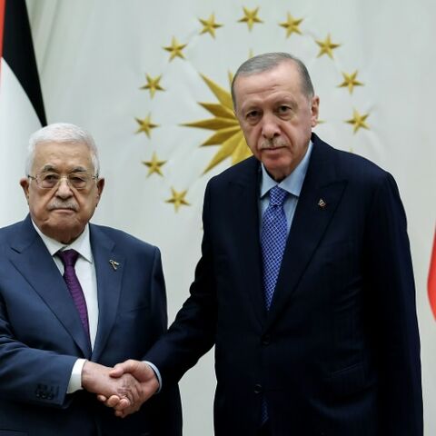 Palestinian Authority President Mahmud Abbas meets with Turkey's Recep Tayyip Erdogan in Ankara.