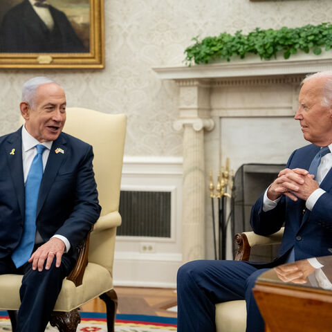 WASHINGTON, DC - JULY 25: U.S. President Joe Biden meets with Israeli Prime Minister Benjamin Netanyahu in the Oval Office at the White House on July 25, 2024 in Washington, DC. Netanyahu's visit occurs as the Israel-Hamas war reaches nearly ten months. (Photo by Andrew Harnik/Getty Images)