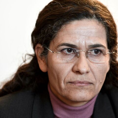 One of the two top political leaders of the Syrian Kurdish alliance and co-chair of the Syrian Democratic Council Ilham Ahmed attends a press conference, in Paris, on Dec. 21, 2018.