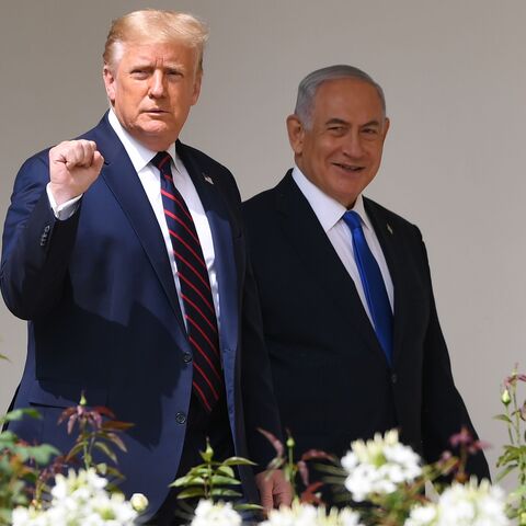 US President Donald Trump with Israeli Prime Minister Benjamin Netanyahu(R) at the White House, Washington, DC, Sept. 15, 2020. 