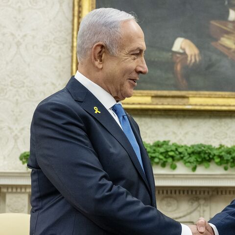 US President Joe Biden shakes hands with Israeli Prime Minister Benjamin Netanyahu during a meeting in the Oval Office of the White House in Washington, DC, on July 25, 2024. 