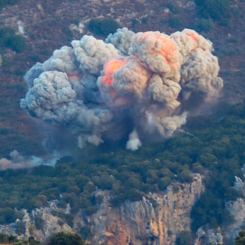 Smoke billows from the site of an Israeli airstrike in Marjayoun, near the Lebanon-Israel border, on Sept. 23, 2024. 