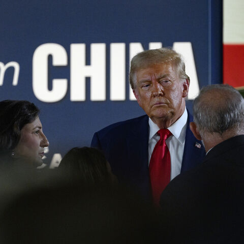 Republican presidential nominee, former U.S. President Donald Trump speaks at a campaign event on food security in a barn on the Smith Family Farm on September 23, 2024 in Smithton, Pennsylvania. The event, hosted by the Protecting America Initiative, led by former Trump acting director of national intelligence Richard Grenell, highlighted China ownership of nearly 250,000 acres of U.S. land, slightly less than 1% of foreign-held acreage. (Photo by Jeff Swensen/Getty Images)