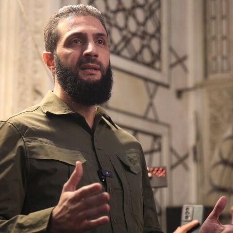 Abu Mohammed al-Jolani addresses a crowd at the capital's landmark Umayyad Mosque on Dec. 8, 2024. 